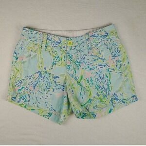 Lilly Pulitzer Callahan Shorts Women's Size 4 Print Coral Beach Resort Casual